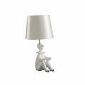 Homeroots 21 in. Sculptural Clown Phone Holder Desk Lamp, White 468743